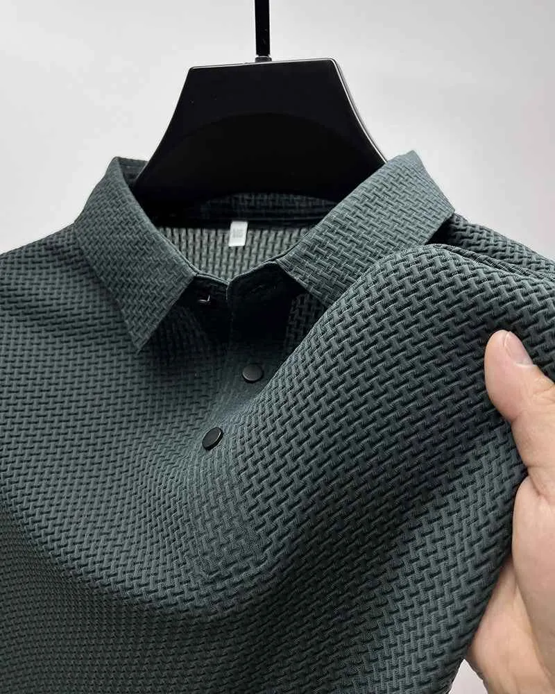 Mesh Ice Silk T-shirt Men Short Sleeve Clothing