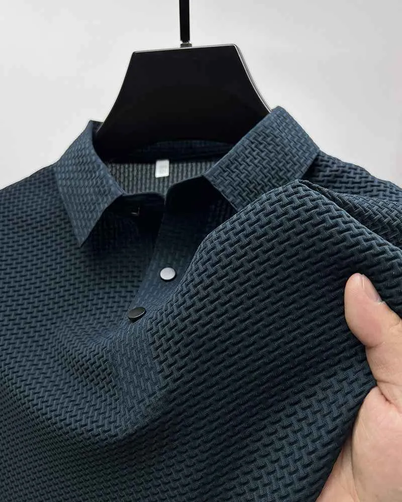Mesh Ice Silk T-shirt Men Short Sleeve Clothing