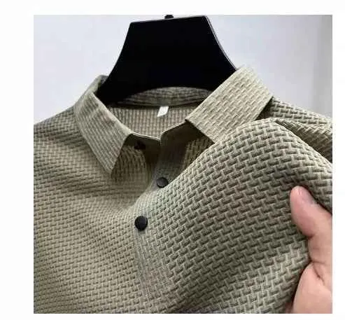 Mesh Ice Silk T-shirt Men Short Sleeve Clothing