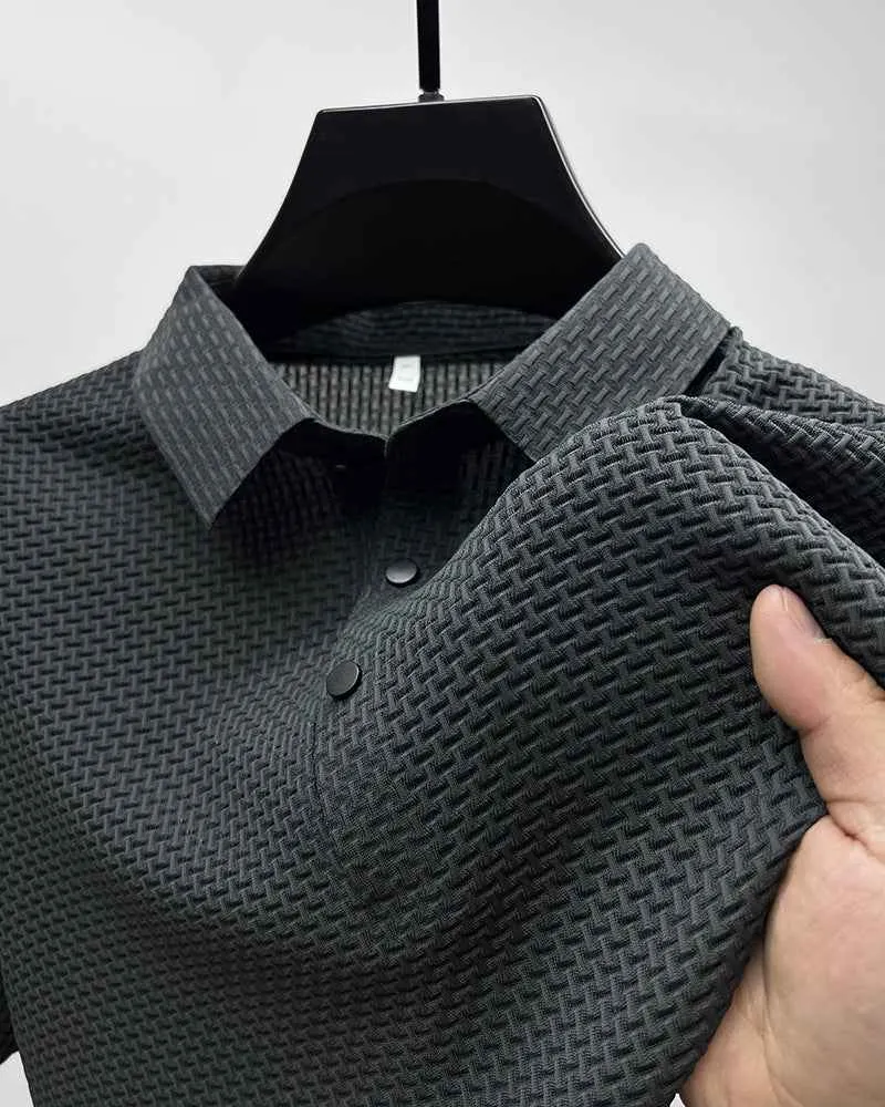 Mesh Ice Silk T-shirt Men Short Sleeve Clothing