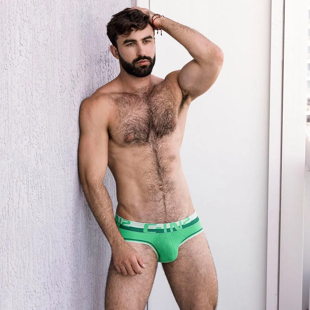 Mesh Low Rise Brief Galileo Green