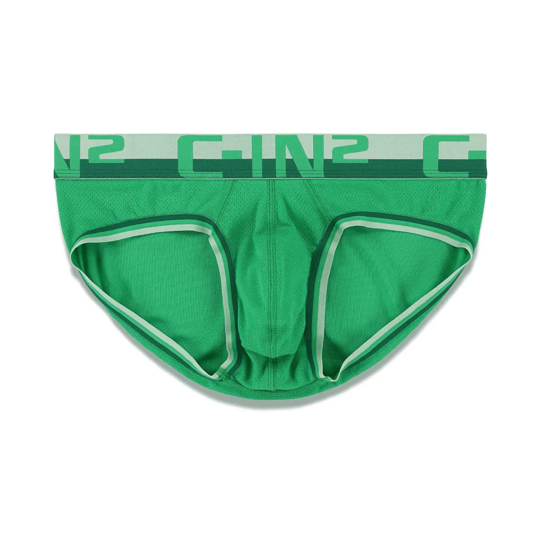 Mesh Low Rise Brief Galileo Green