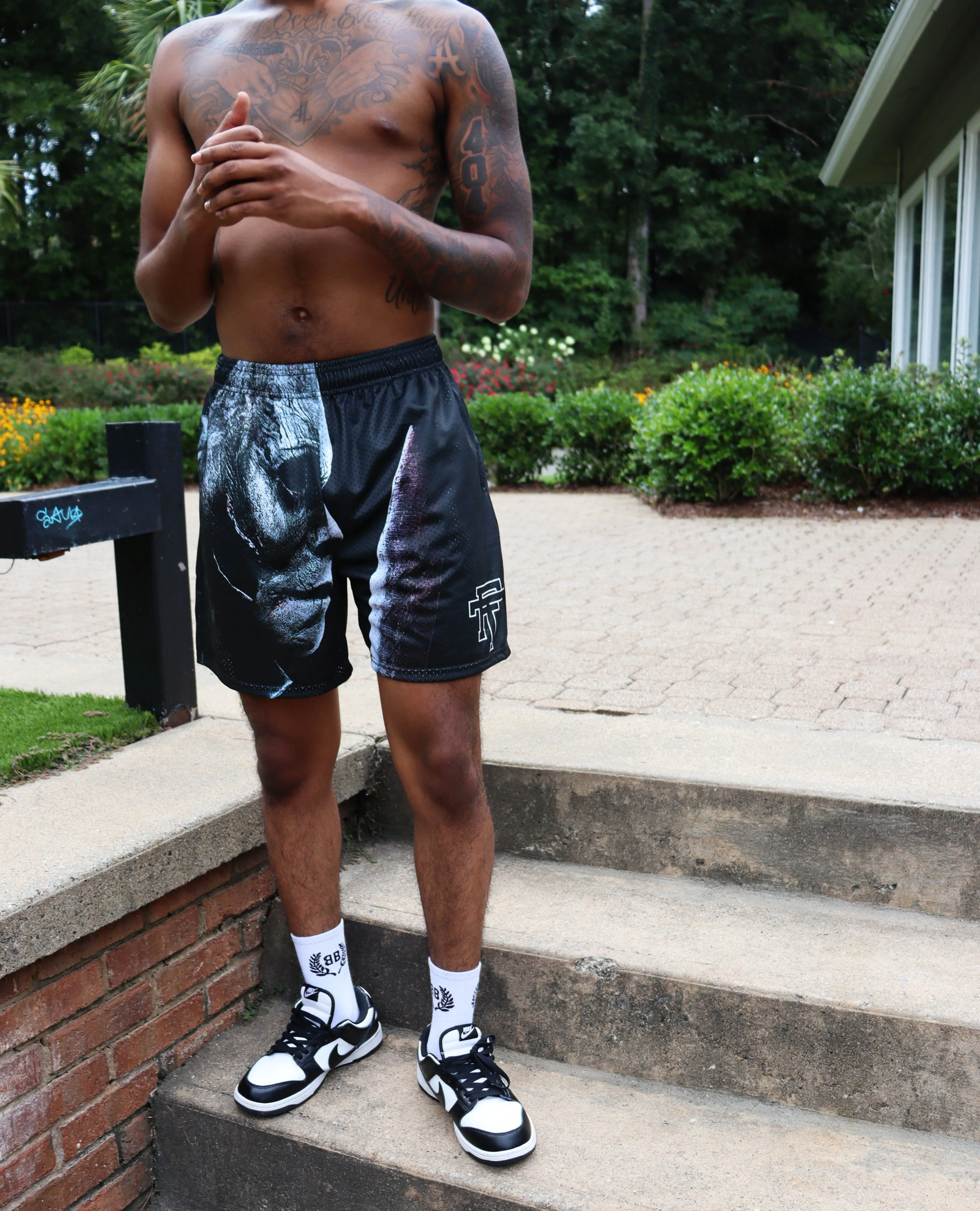 MICHAEL M MESH BASKETBALL TRUNK DRAWSTRING SHORTS