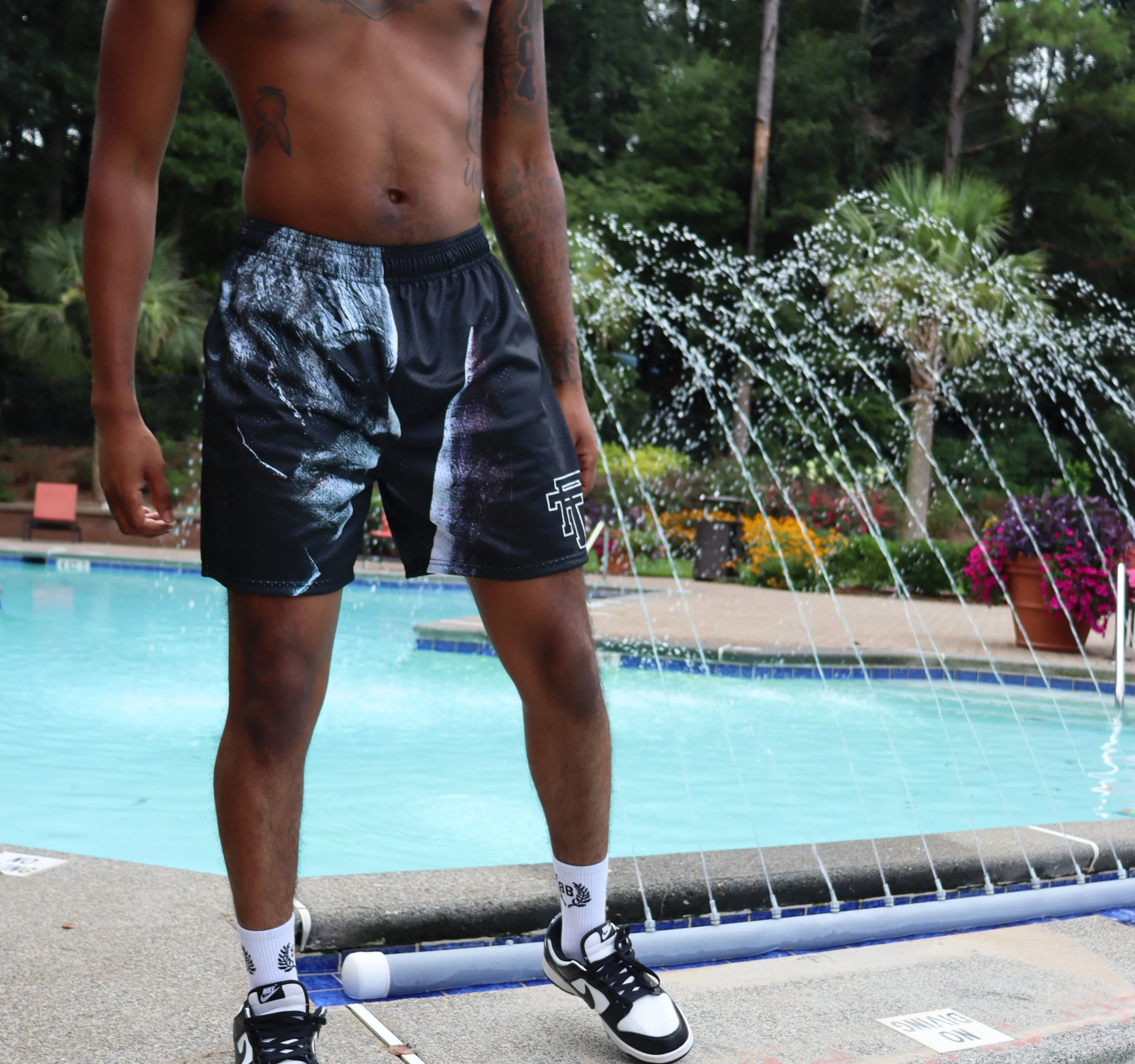 MICHAEL M MESH BASKETBALL TRUNK DRAWSTRING SHORTS