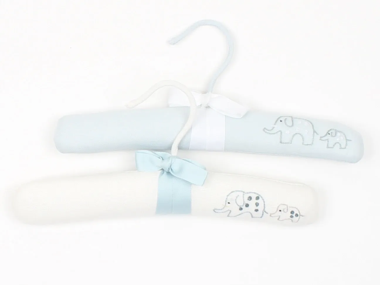 Mommy and Me Elephant Hanger, White