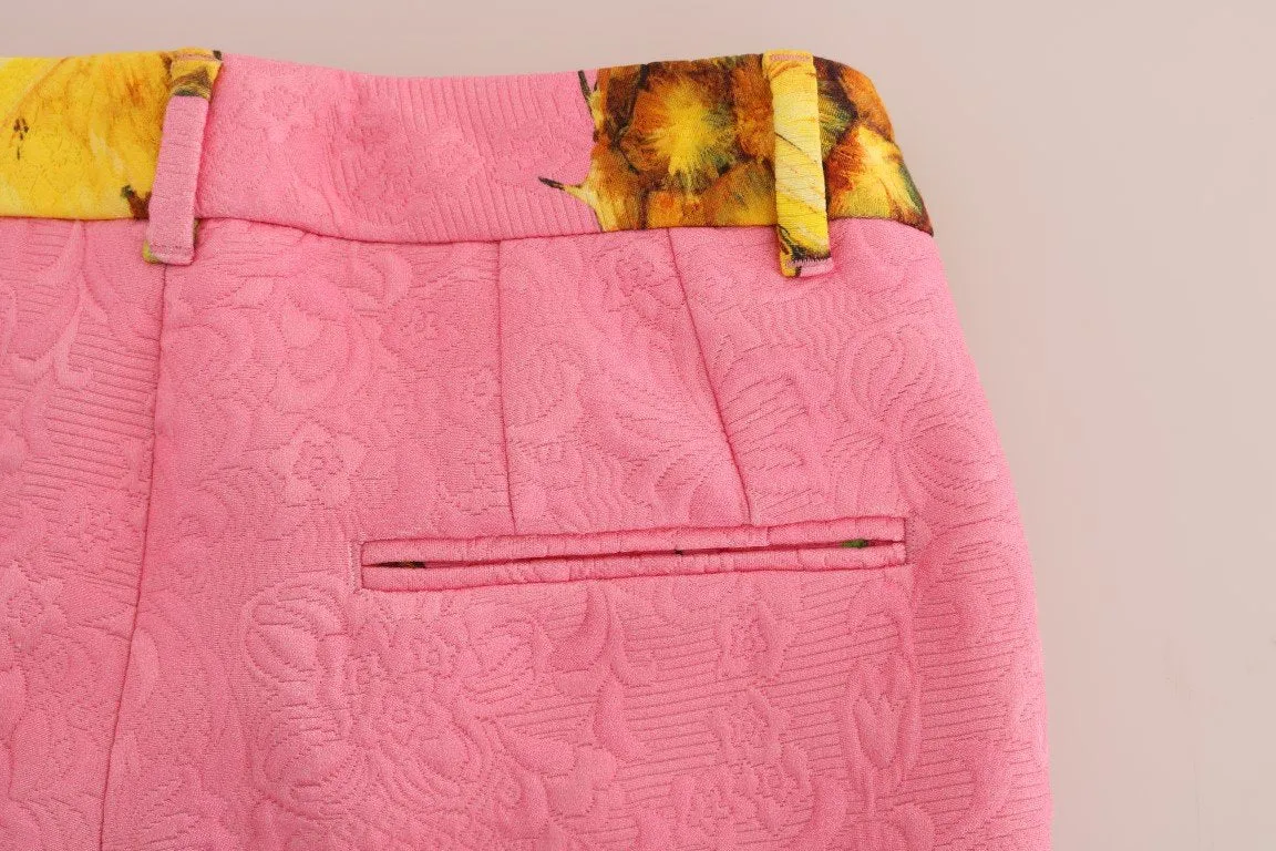 Multicolor Pineapple Jacquard Print Pants