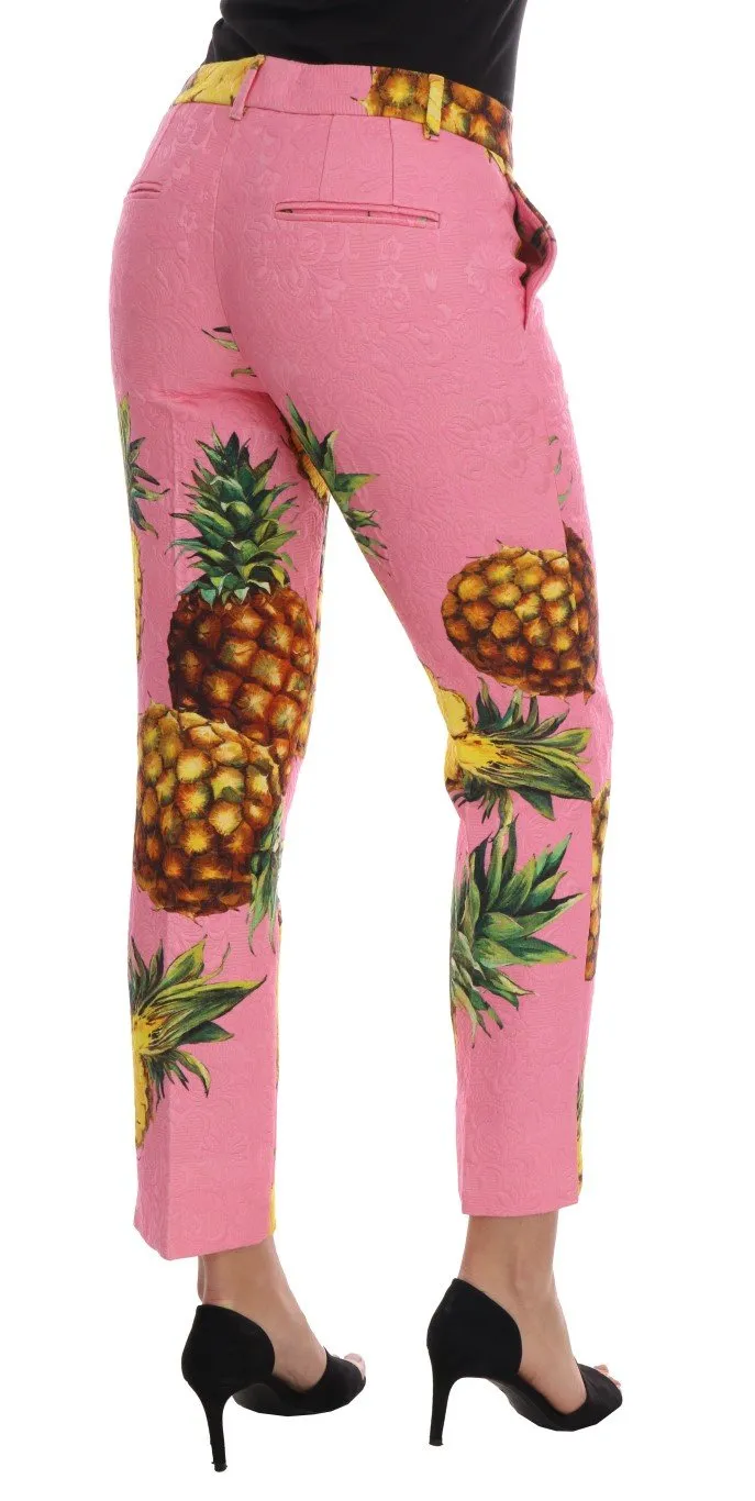 Multicolor Pineapple Jacquard Print Pants