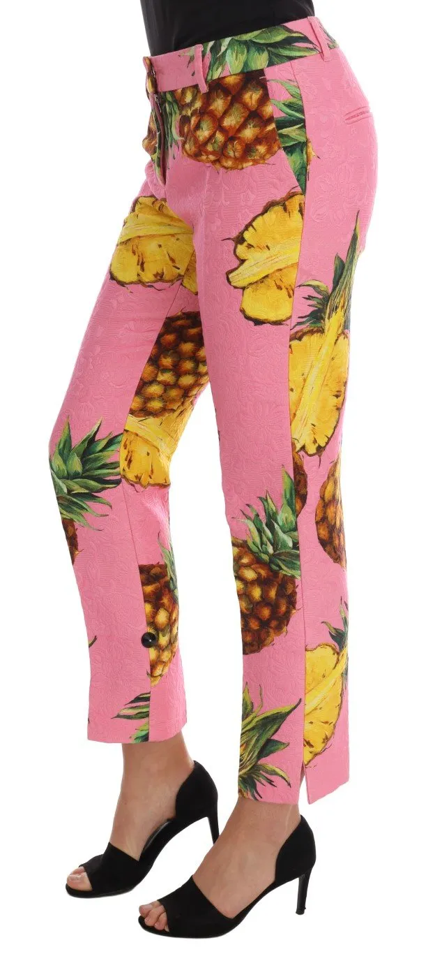 Multicolor Pineapple Jacquard Print Pants