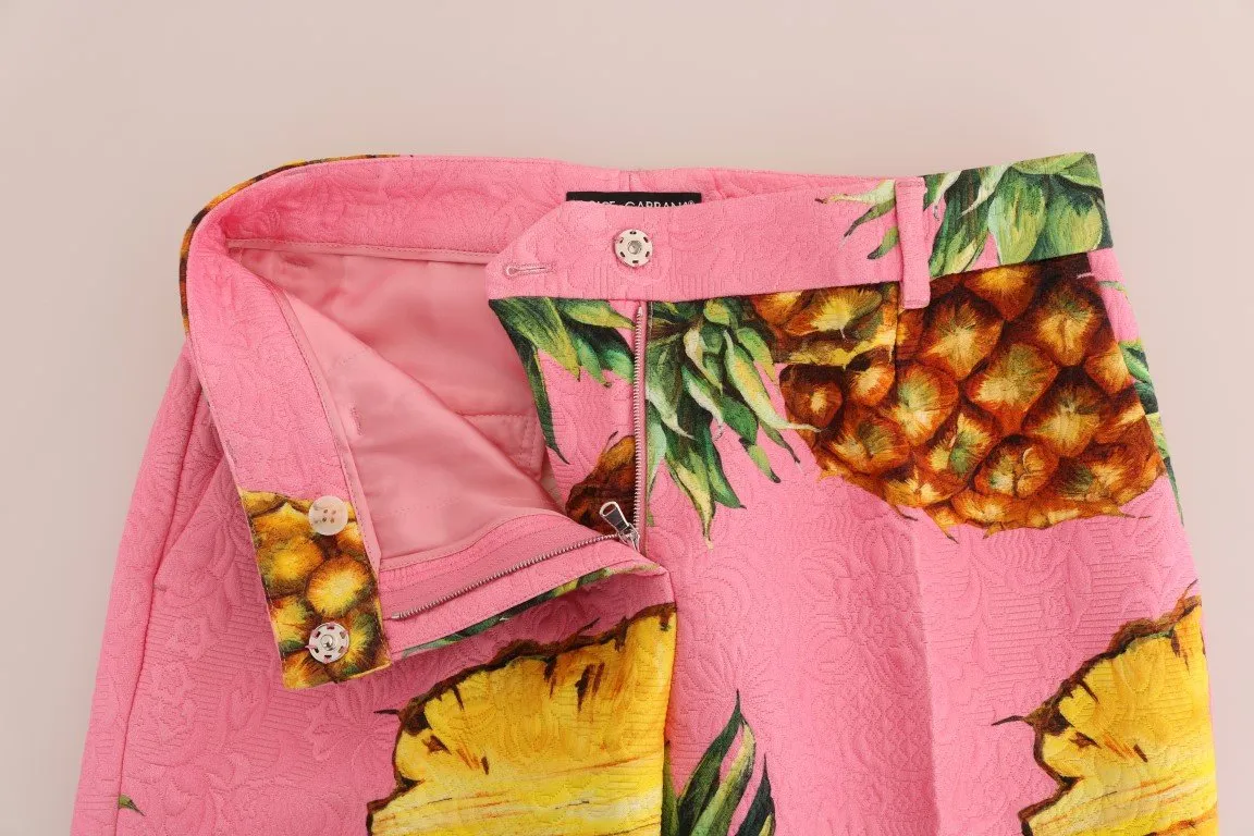 Multicolor Pineapple Jacquard Print Pants