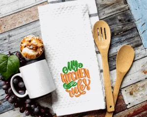 My Kitchen My Rules Waffle Towel