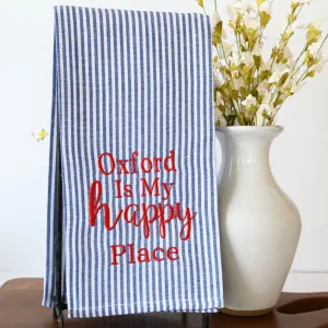 Oxford is my Happy Place Embroidered Hand Towel
