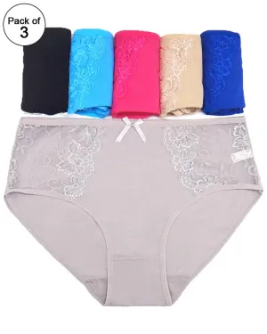 Pack of 3 - Sexy Summer Soft Cotton Net Panty For Ladies