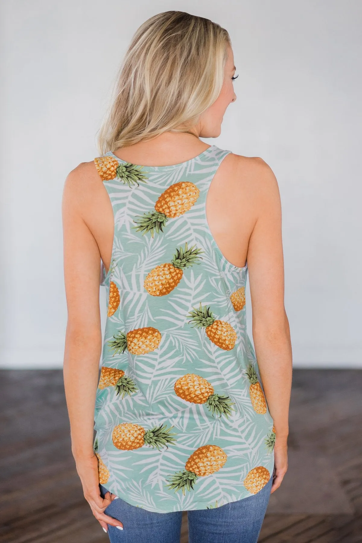 Pineapple Dreams Tank Top - Mint