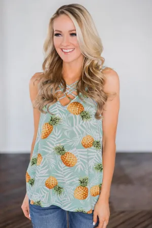 Pineapple Dreams Tank Top - Mint