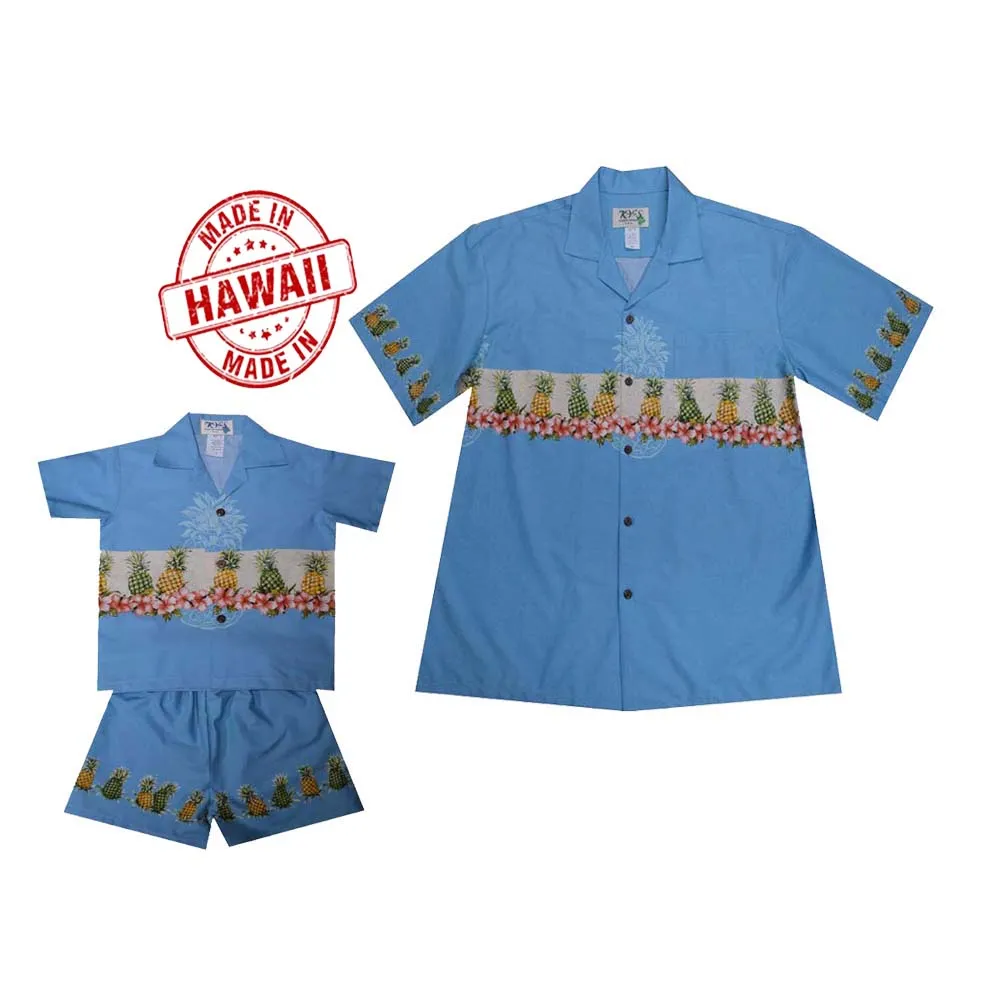 Pineapple Father Son Matching  Hawaiian Shirt