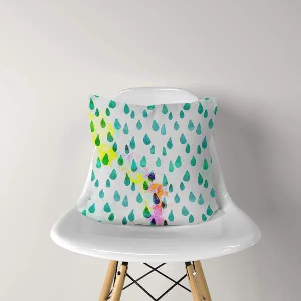 Pineapple Raindrops | double-sided tropical pillow