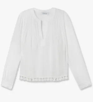 Pintuck Tassel Top