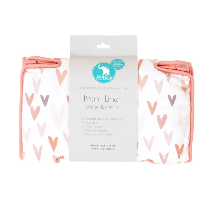Pram Liner - Hearts
