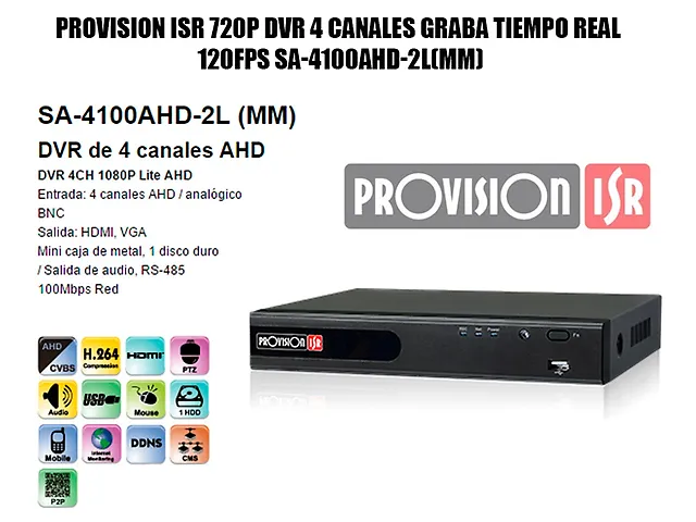 Provision Sa 4100 Ahd 1 Kit Vigilancia Dvr 4 Can 4 Cambala Mm Bal