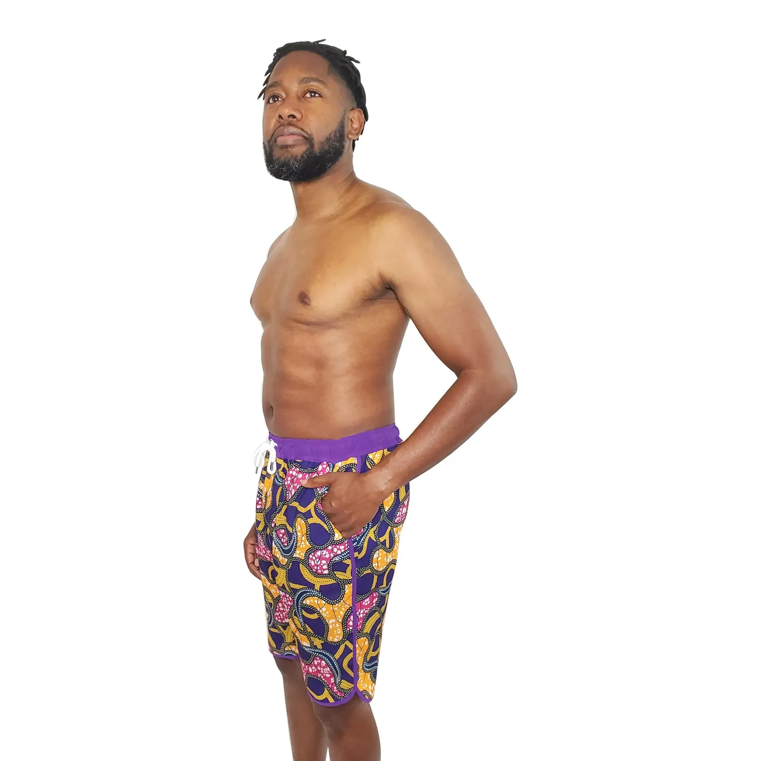 Purple Summer Men's Swim Trunks