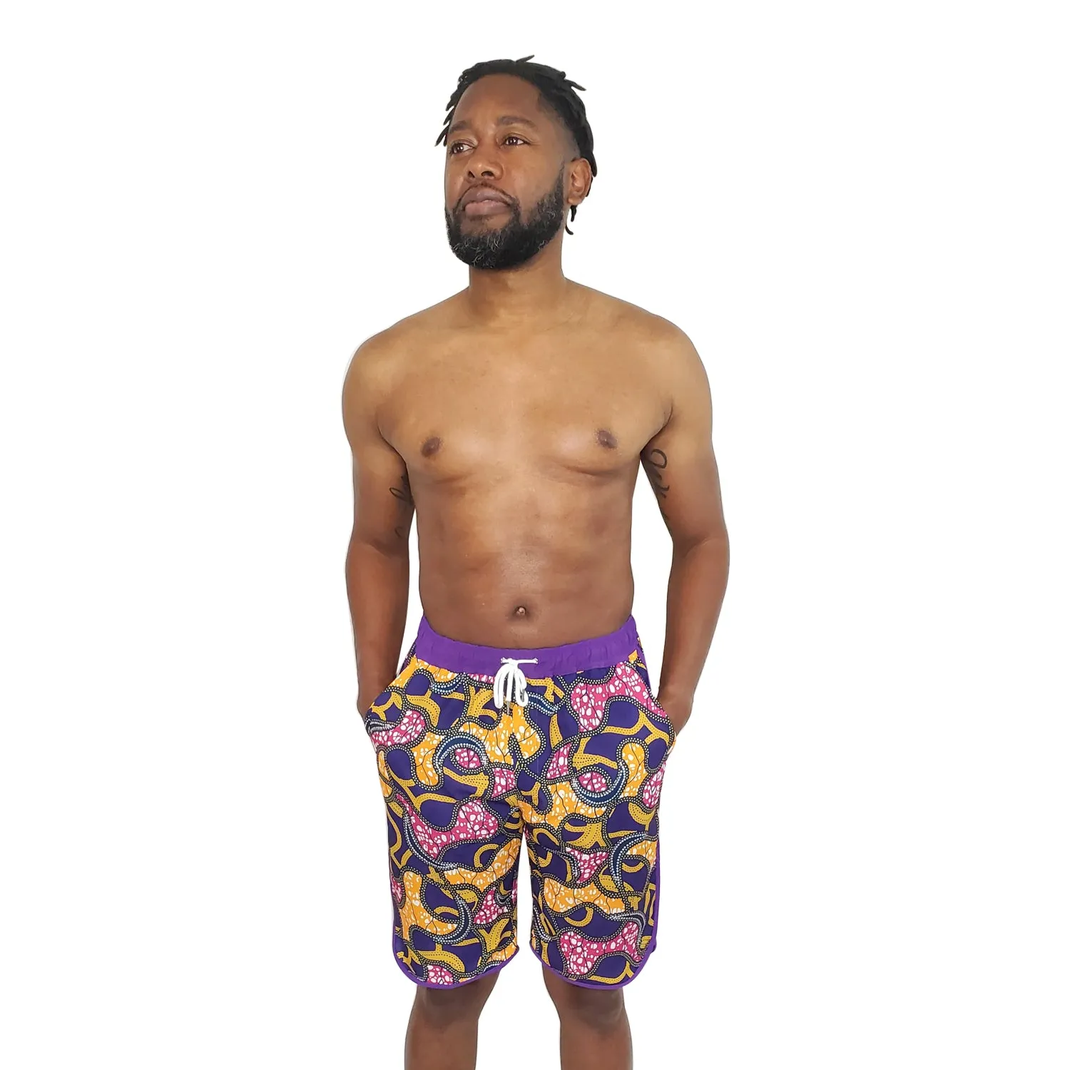 Purple Summer Men's Swim Trunks