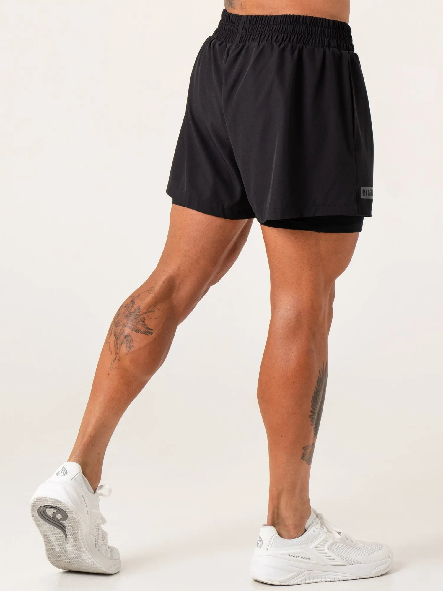 Pursuit 2 In 1 Training Shorts - Black