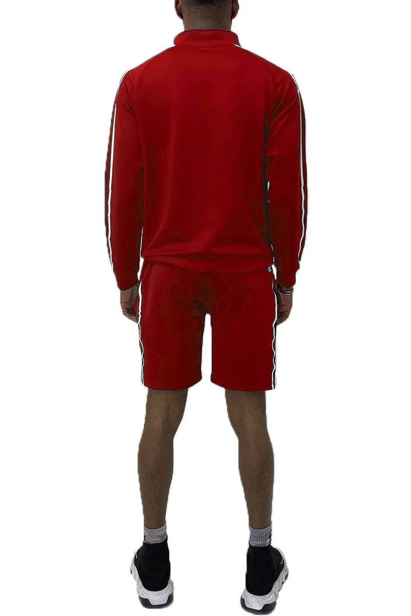 Red Jordan Track Jacket Short Set