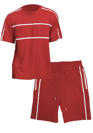Red Jordan Tshirt Short Set