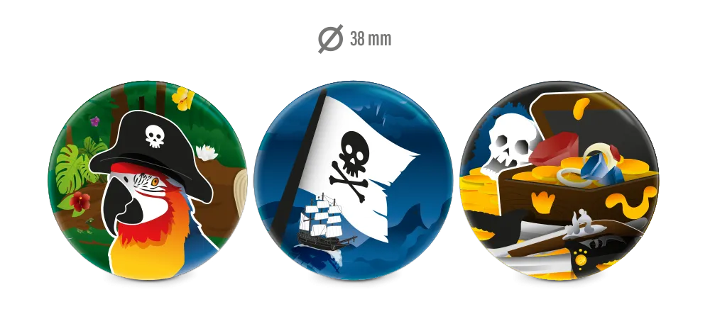 Reflektierende Anstecker: Piraten