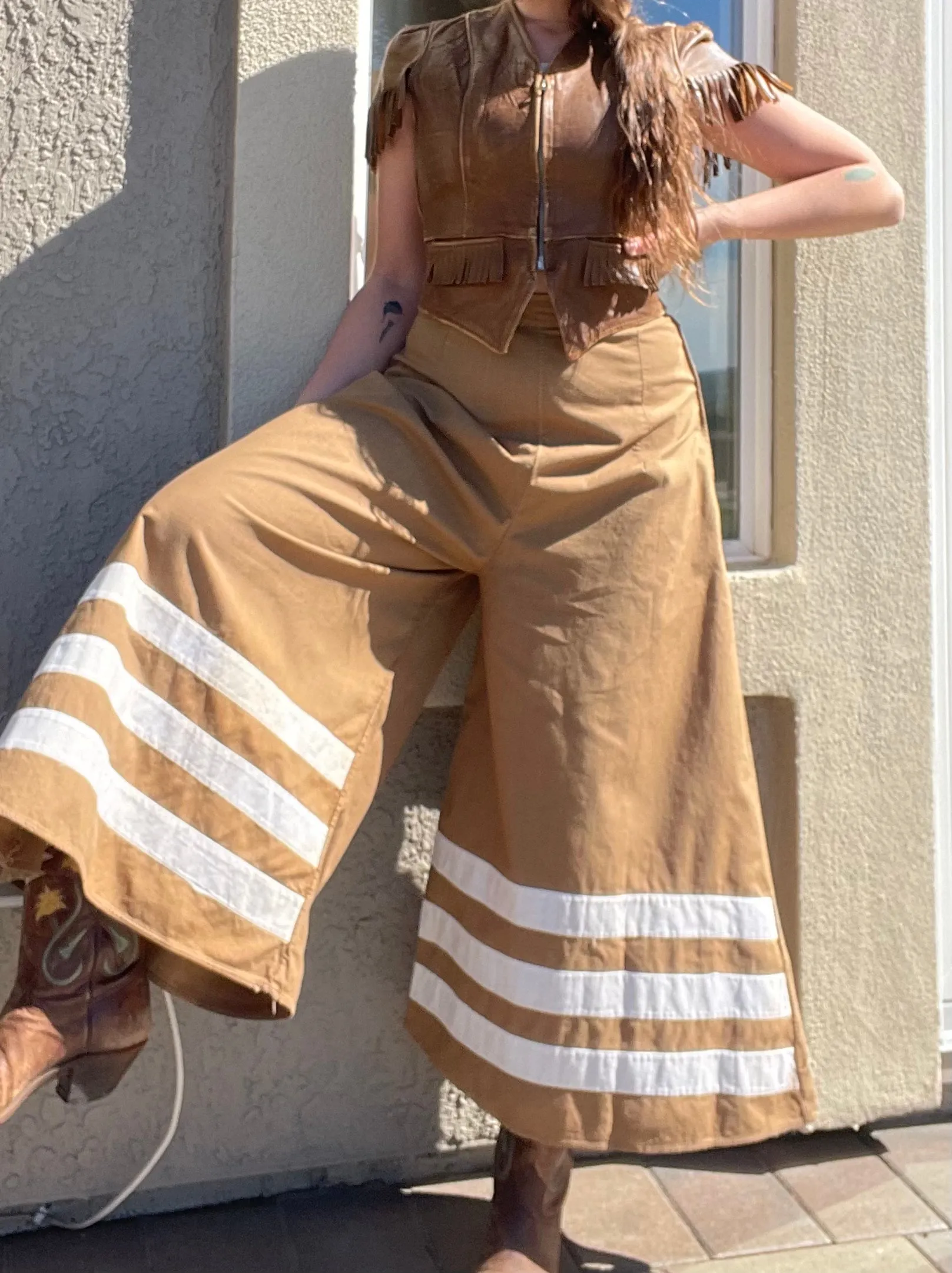 Reserved 1920/30s Striped Cotton Palazzo Beach Pajama Pants
