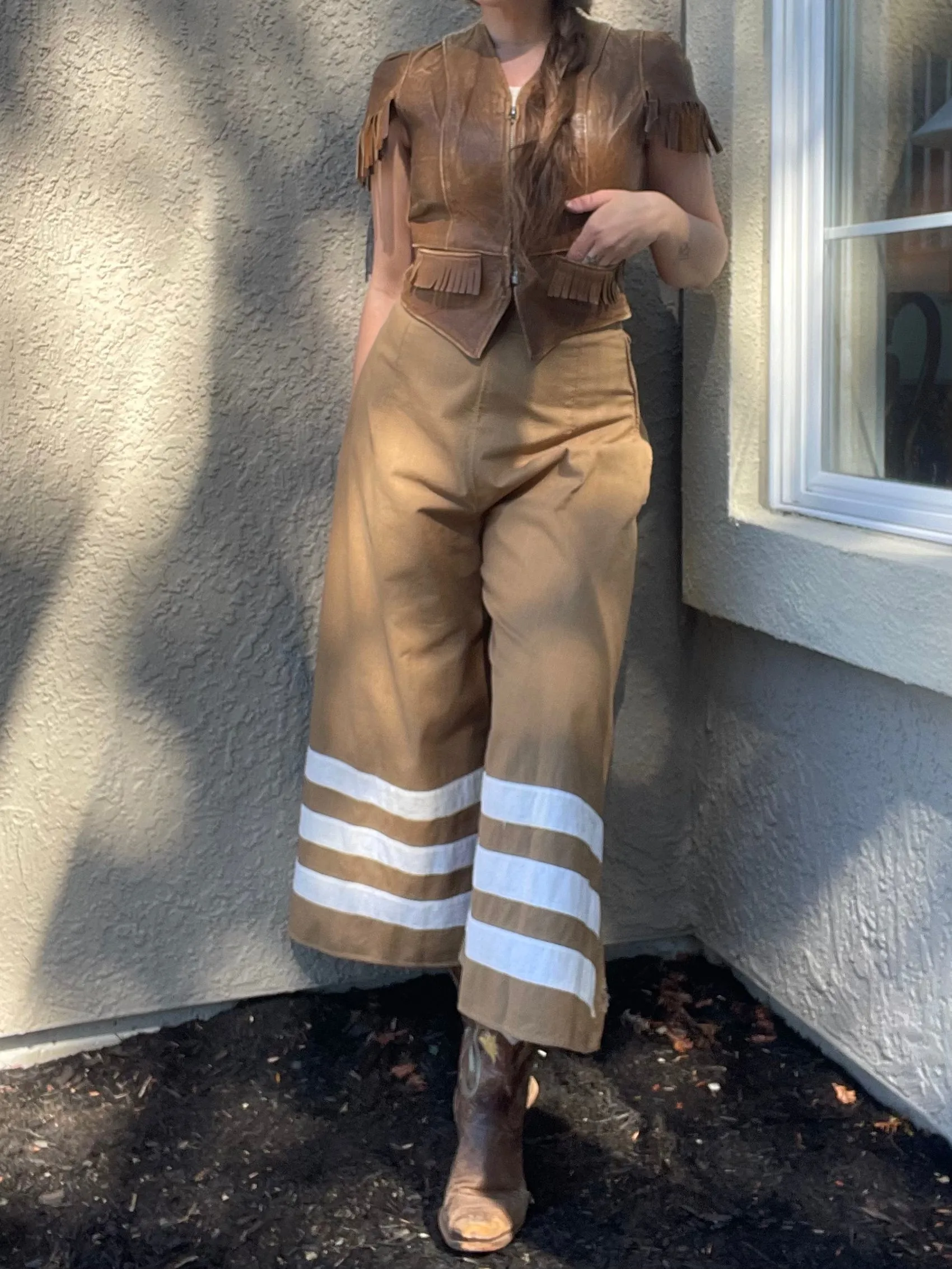 Reserved 1920/30s Striped Cotton Palazzo Beach Pajama Pants