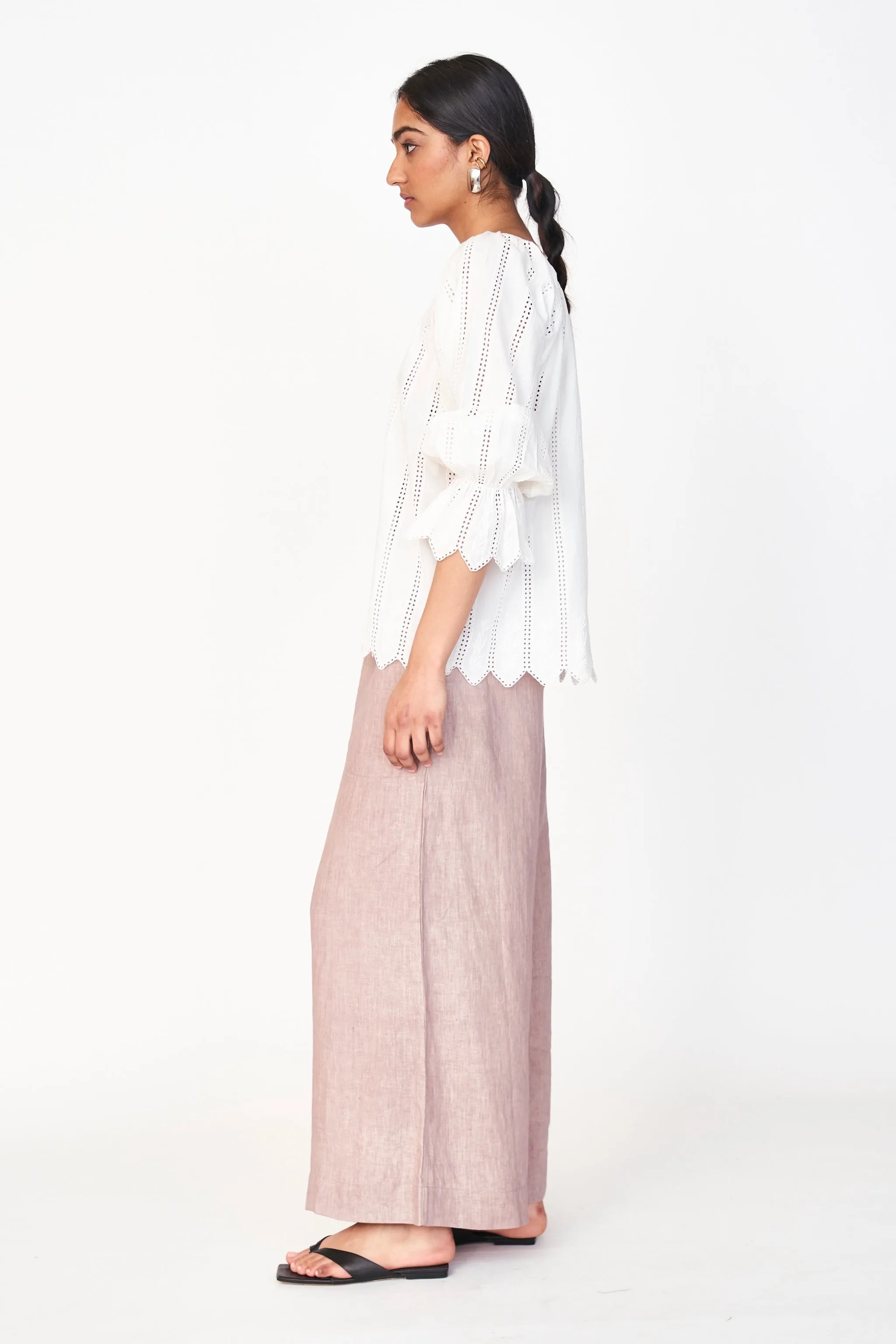 Seville Top in White Vine Eyelet