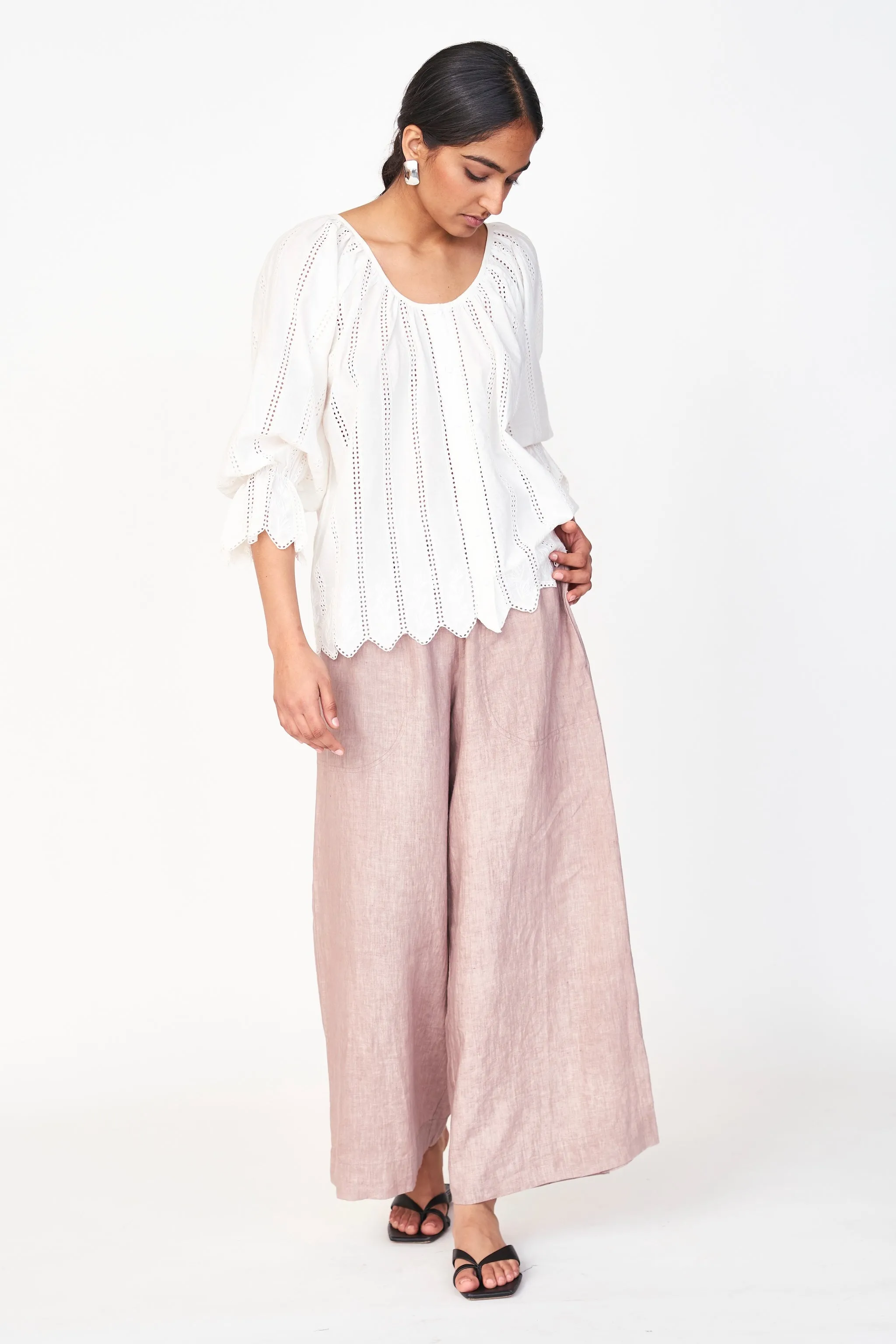 Seville Top in White Vine Eyelet