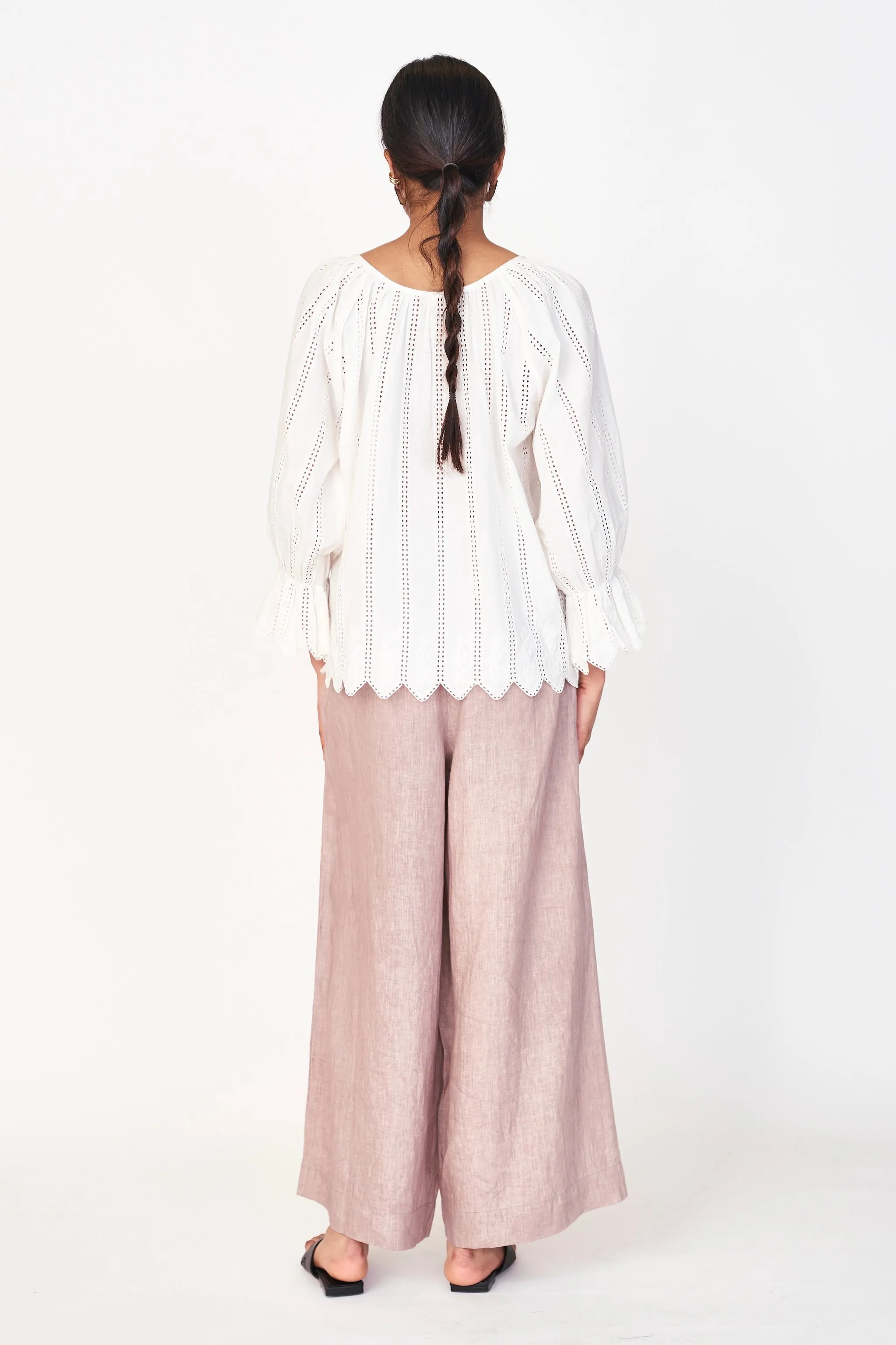 Seville Top in White Vine Eyelet