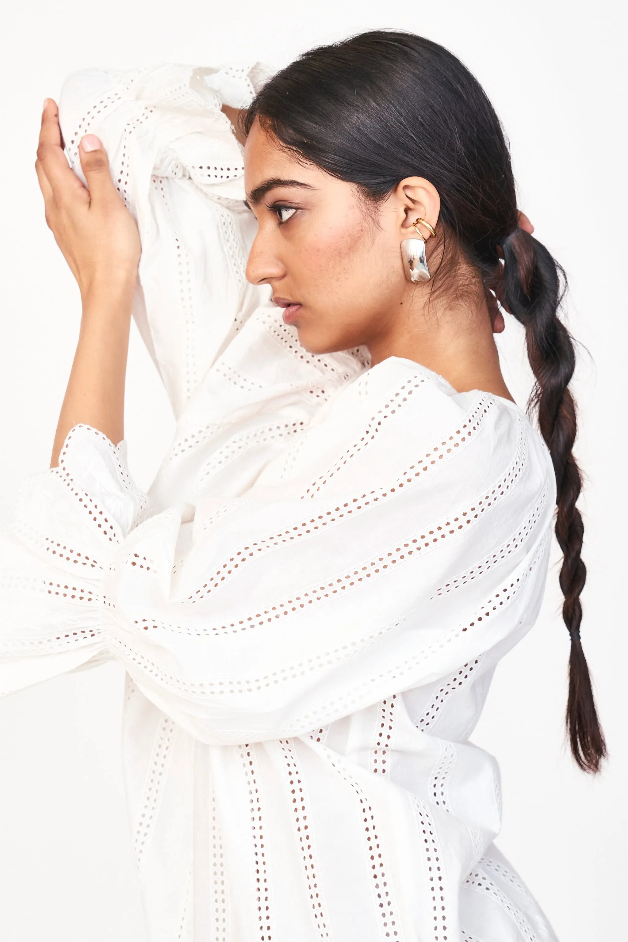 Seville Top in White Vine Eyelet
