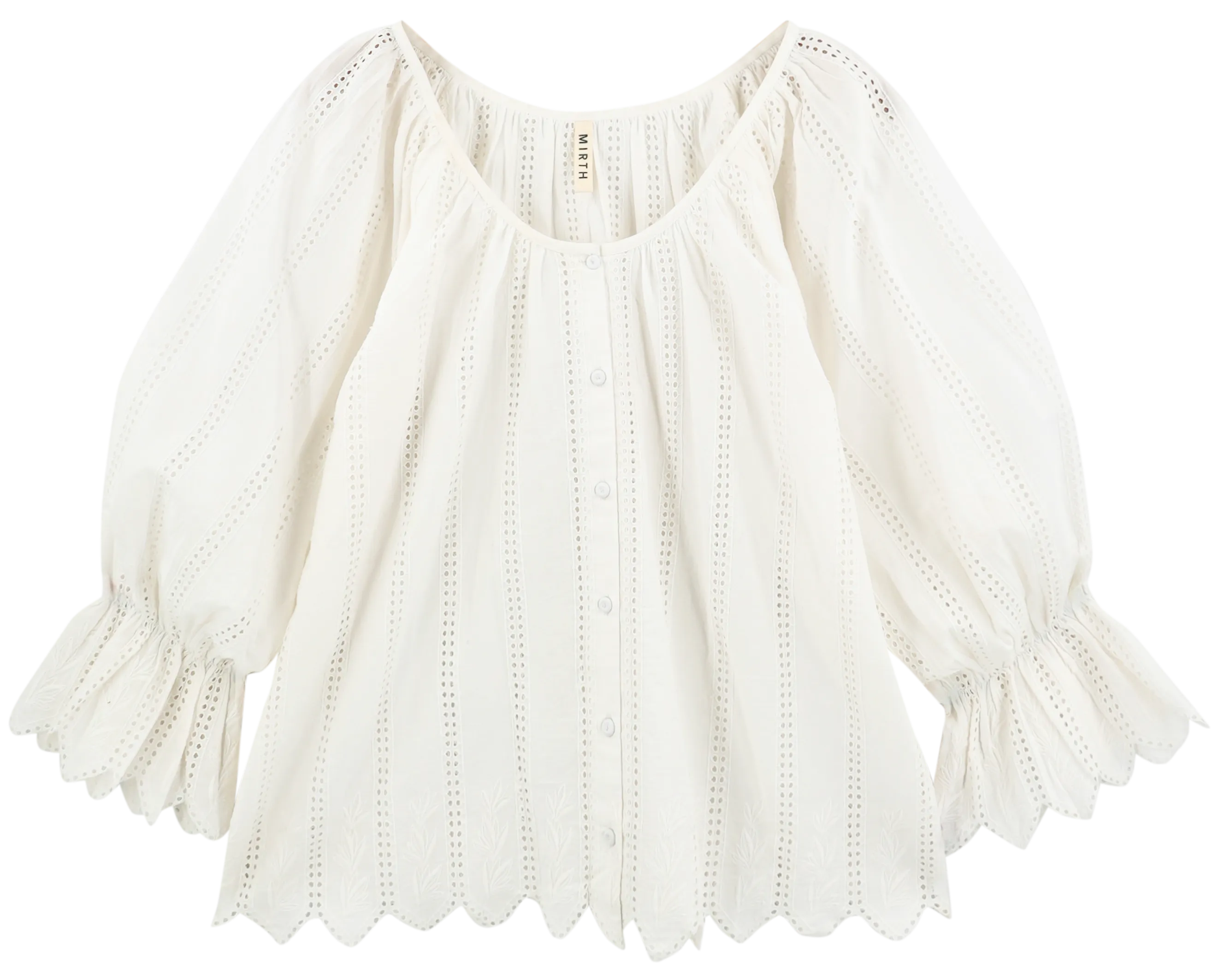 Seville Top in White Vine Eyelet