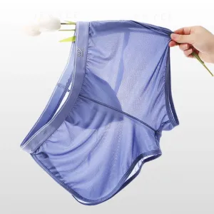 Side Split Independent Pouch Ice Silk Men's Underwear (4-Pack)  - JEWYEE 1056DK