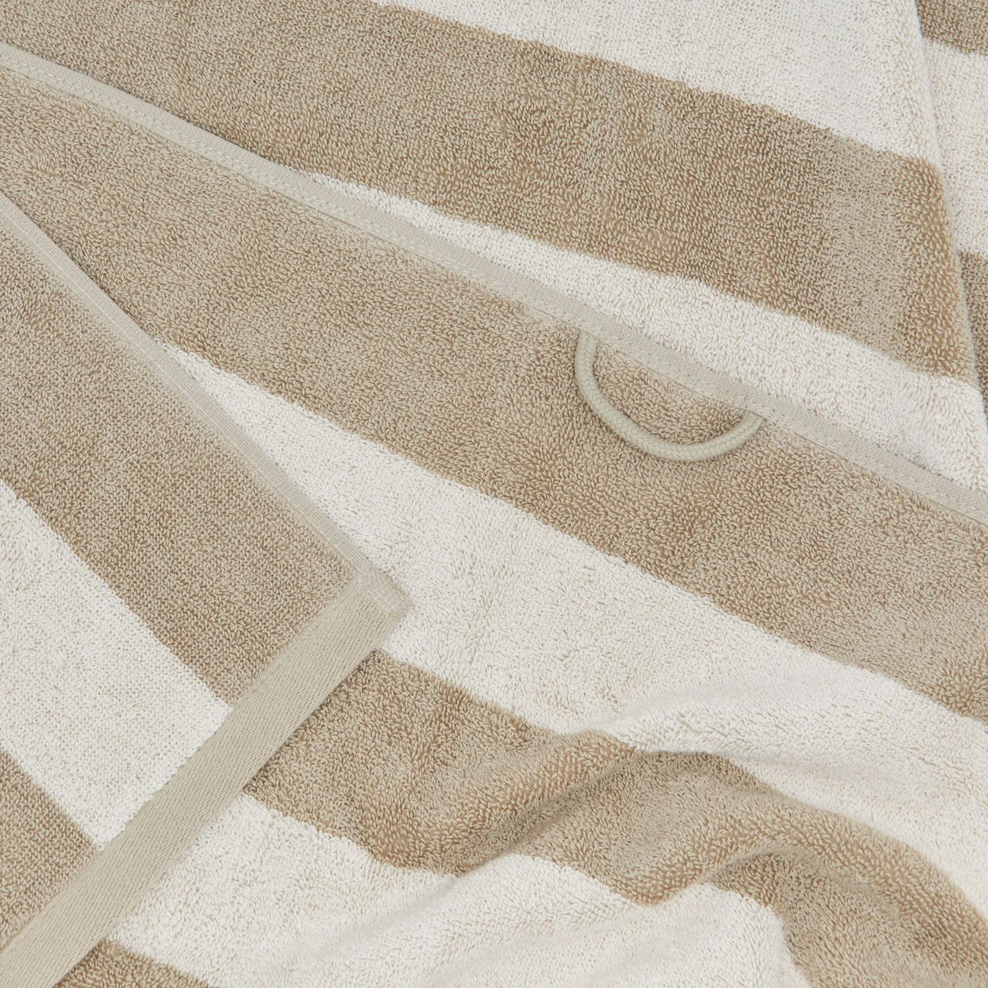 Simple Striped Terry Bath Sheet, Ivory/Flax