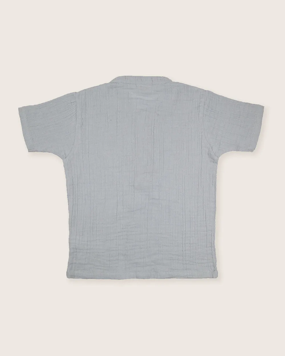 Sky Blue Mandarin Collar Shirt