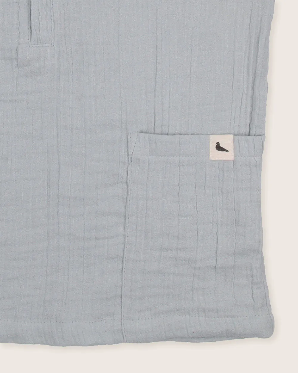 Sky Blue Mandarin Collar Shirt