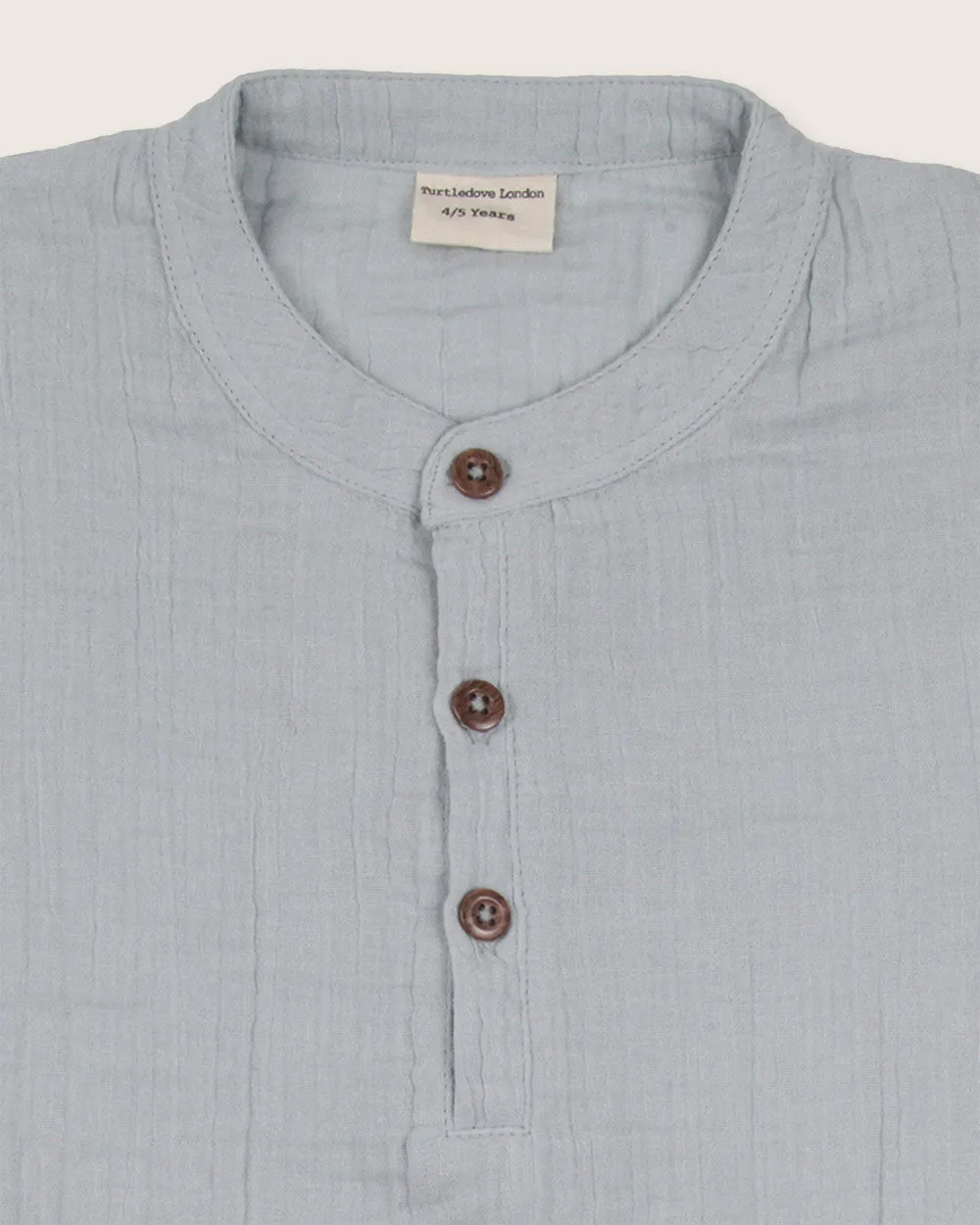 Sky Blue Mandarin Collar Shirt