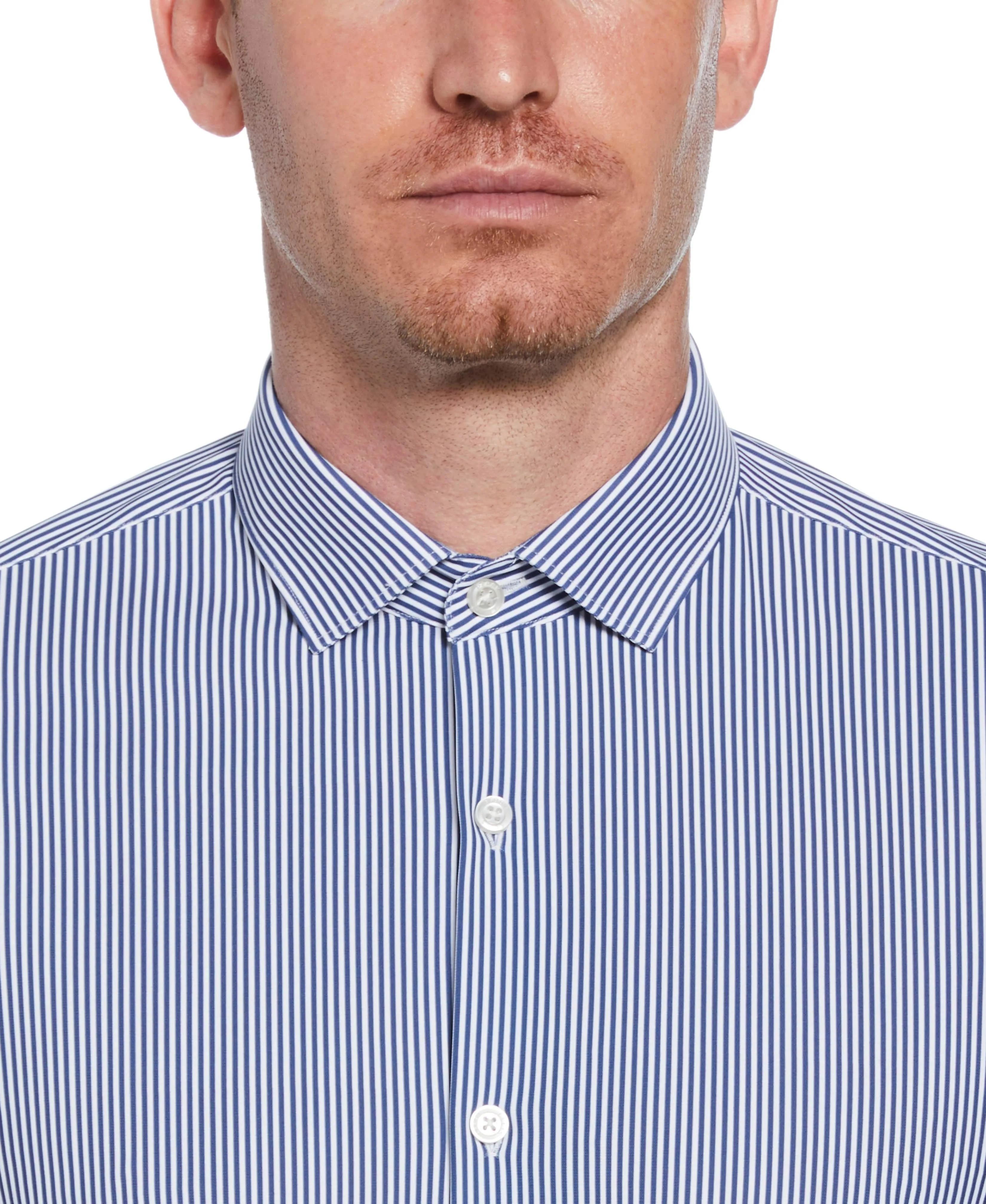 Slim Fit Button-Down Striped Dress Shirt