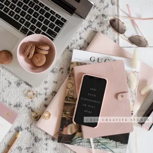Smartphone, Laptop & Macarons. Digital Image.