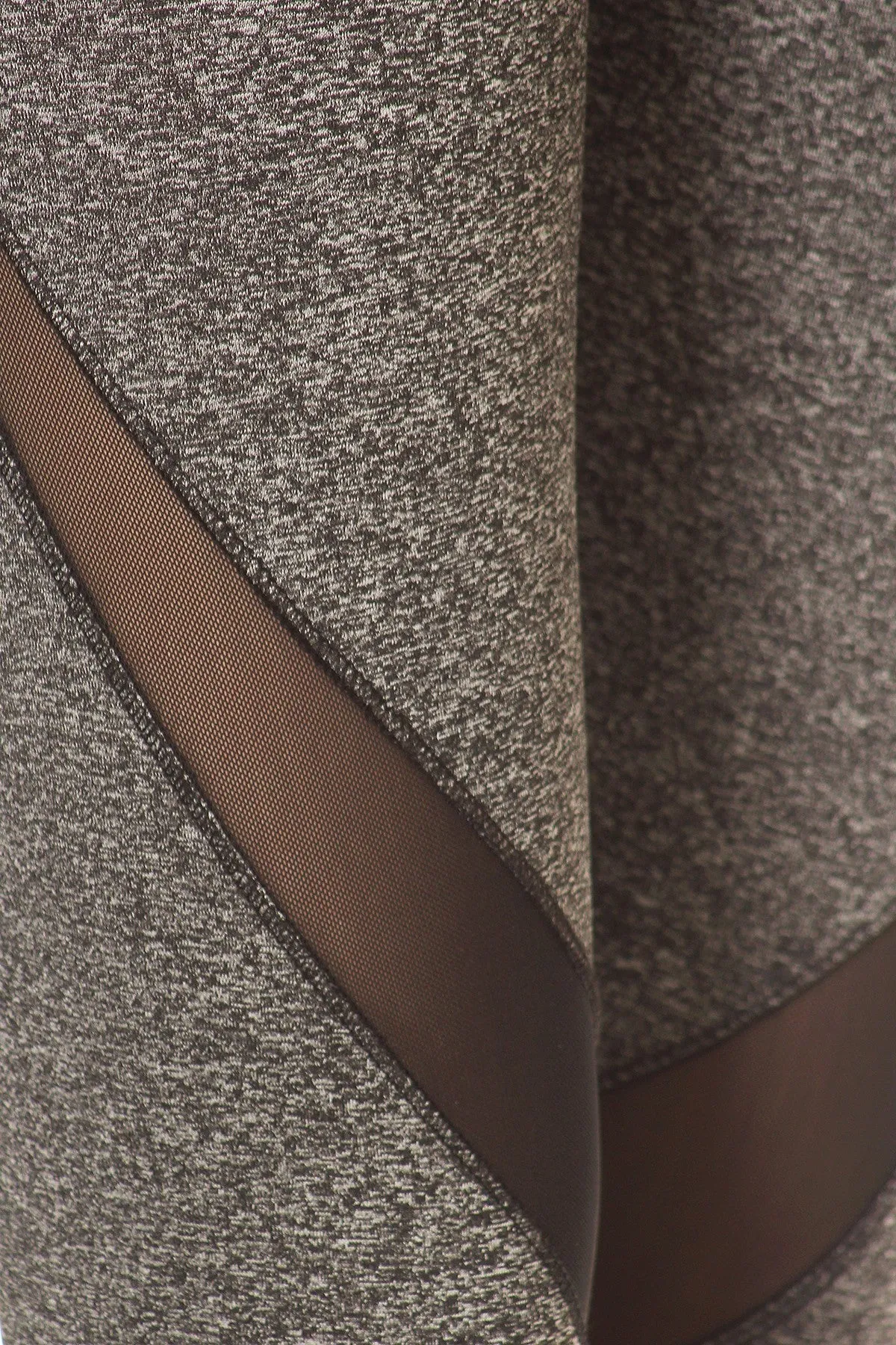 Solid Fitted Style Elastic Mesh Panels Leggings