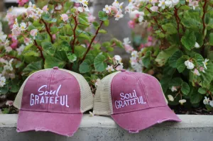 Soul Grateful Trucker Cap (Raspberry/Tan)