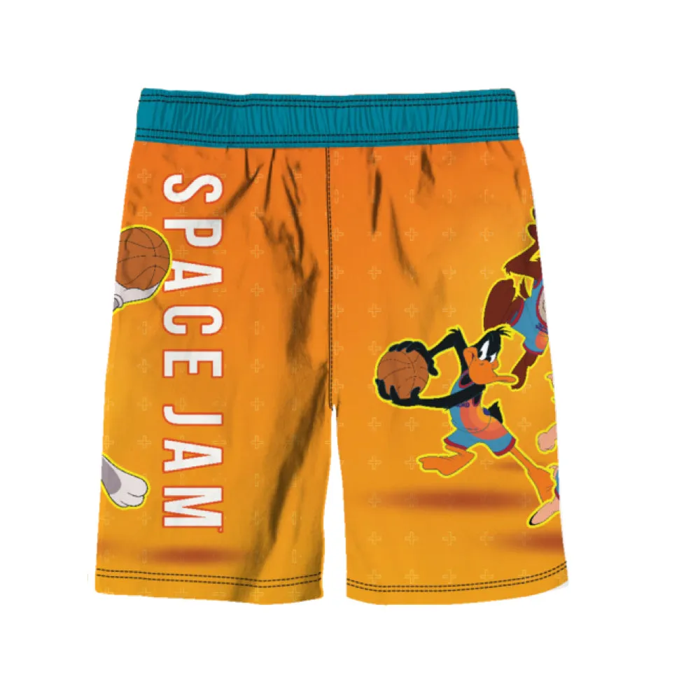 Space Jam Boy Swim Trunks Bathing Suit for Boys Orange