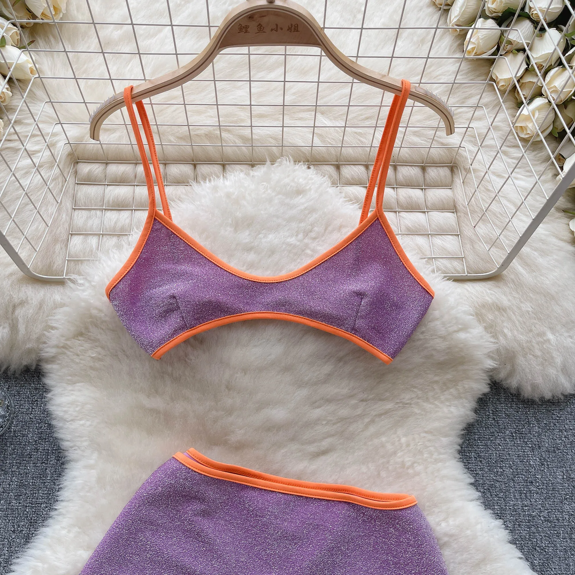 Strap Backless Camisole Elastic Waist Short