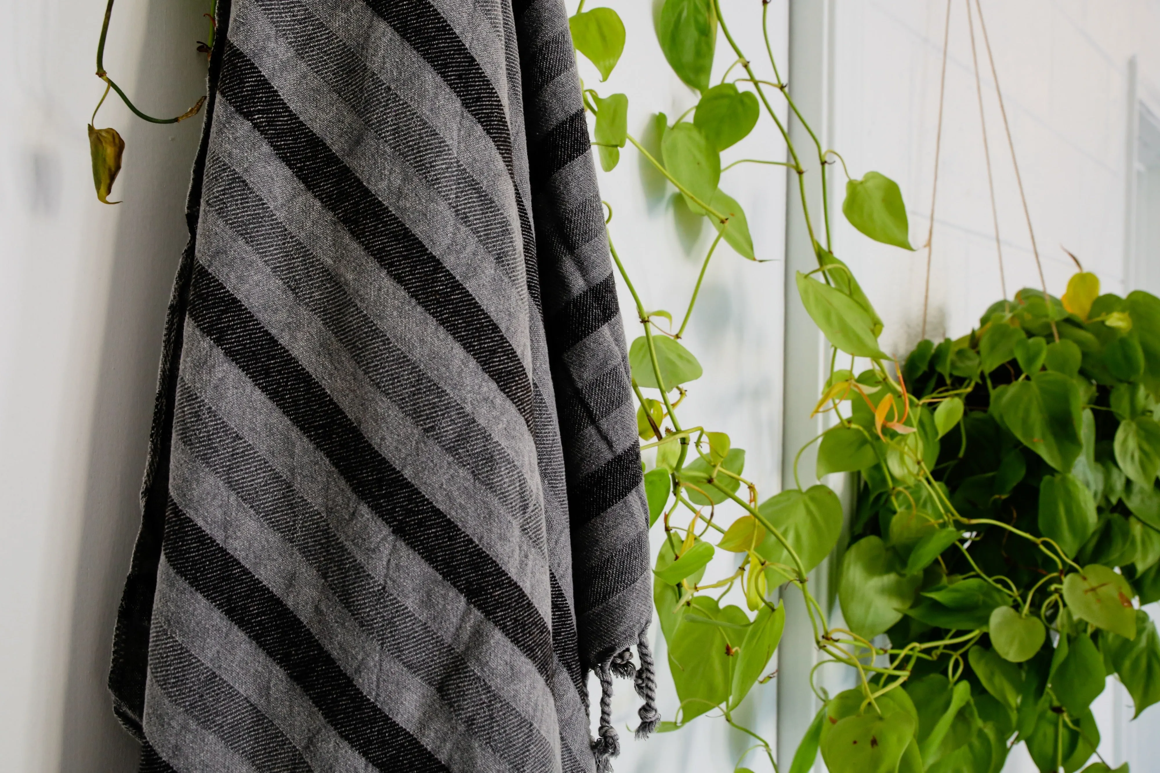 Striped Summer Pestemal in Stone