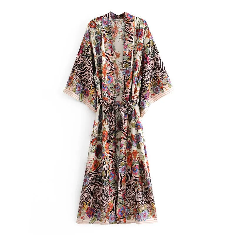 Summer Women Floral Print Kimono