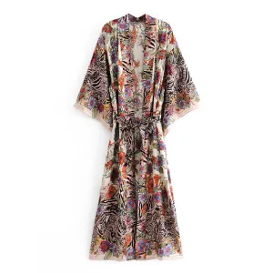 Summer Women Floral Print Kimono